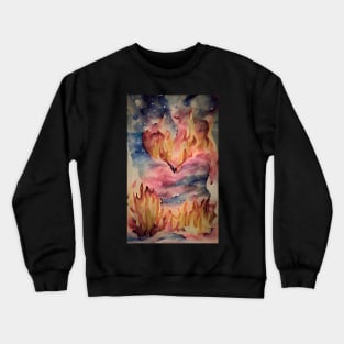 Celestial Hearts Aflame Art Crewneck Sweatshirt